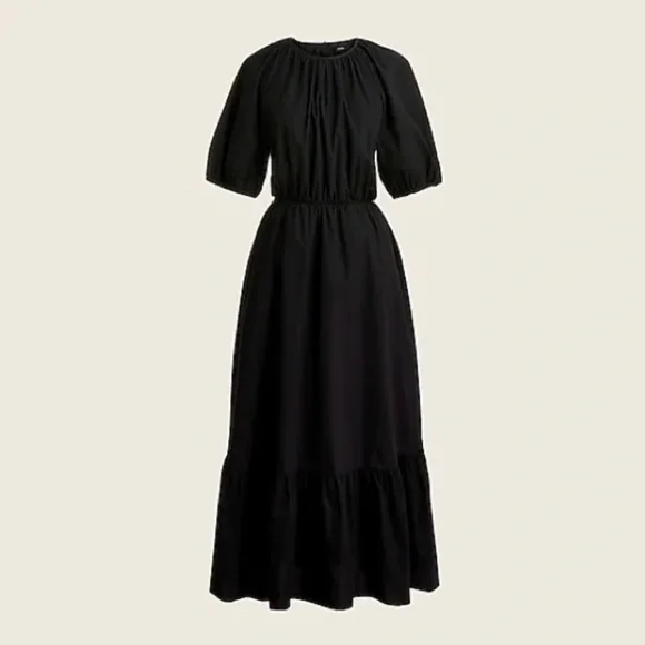 NWT J.Crew Side-Cutout Cotton Poplin Dress black sz 8 - Picture 4 of 15